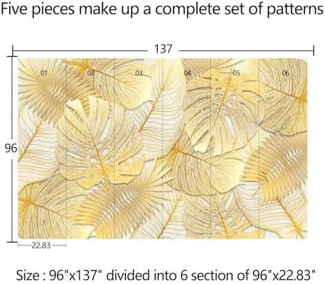 Gradually Changing Gold Texture Leaf Mural Peel and stick-96"x137" - Image 4