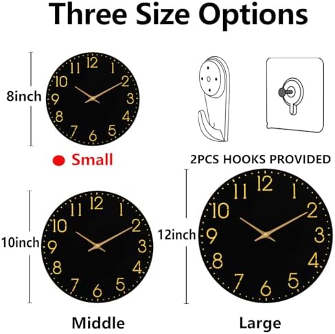 Modern Wall Clock Battery Operated, 8 Inch Small Wall Clocks, Simple Minimalist - Image 3