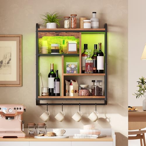 HOOBRO Gaming Floating Shelves for Wall, 26.4" LED wall Shelf Display Rack - Image 4