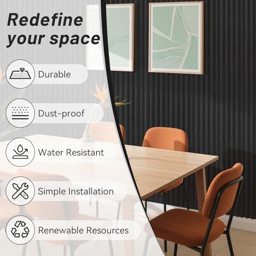 WPC Slat Wall Paneling, 94.5 x 6 in, Matte Black - Image 5