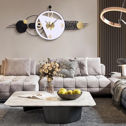 51x21 Inch Modern Abstract Silent Wall Clock Battery Powered - Image 3