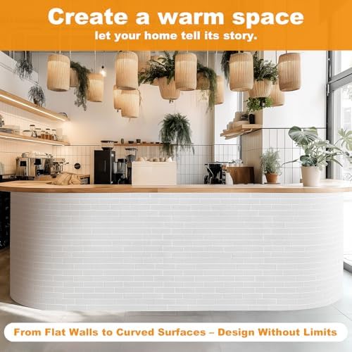 White Thin Brick Veneer Faux Brick Wall Panels – 90 PCS, 15 Sq.Ft Coverage - Image 5