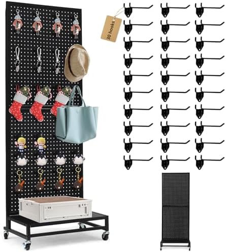Eastern Tree Metal Pegboard Display Stand 2'x 5'with Base Plate, Pegboard by EasternTree