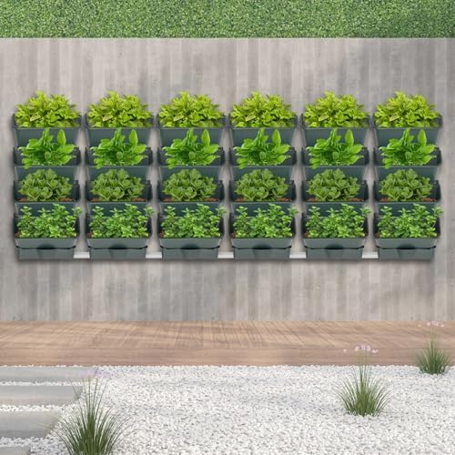 Stackable Garden Planter, 24 Pack Hanging Wall Flower Pot - Image 5