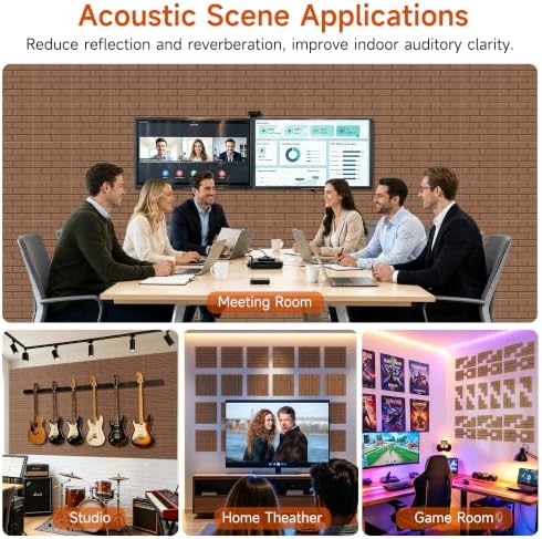 TO-TH 12Pack Acoustic Wall Panels Self Adhesive Soundproof Panel, Dark Brown - Image 7