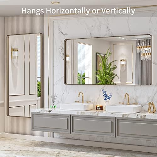 LOAAO 60"X30" Bronze Bathroom Mirror - Image 4