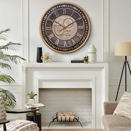 CLXEAST 24 Inch Large Moving Gear Wall Clock - Image 3