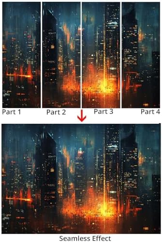Teal Orange 3D Wall Mural Wallpaper Neon City At Night Cyberpunk Dramatic Style - Image 5