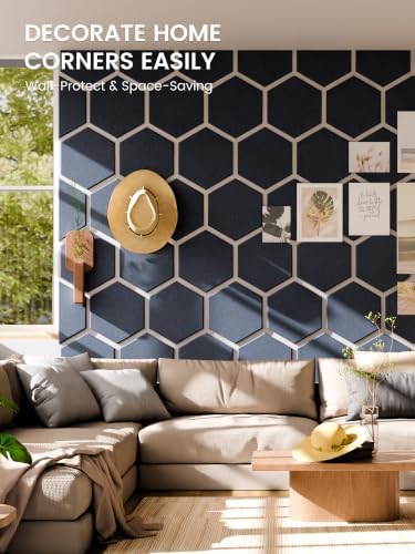 Fluxynara 12-Pack Hexagon Felt Bulletin Board Tiles, Carbon Blue-1 - Image 4