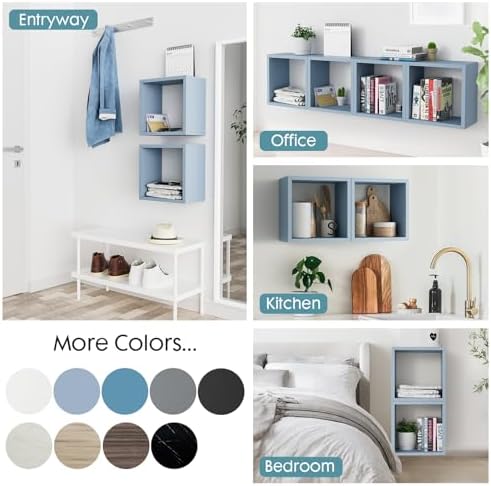 Kaboon Cube Floating Shelves Set2, Display Shelves Wall Mount 7.75" D x 12.5" W - Image 5