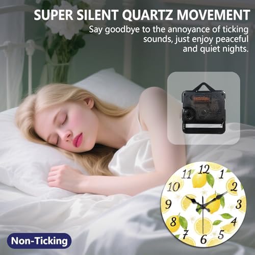 peacoblue Lemon Wall Clocks Battery Operated - Image 4