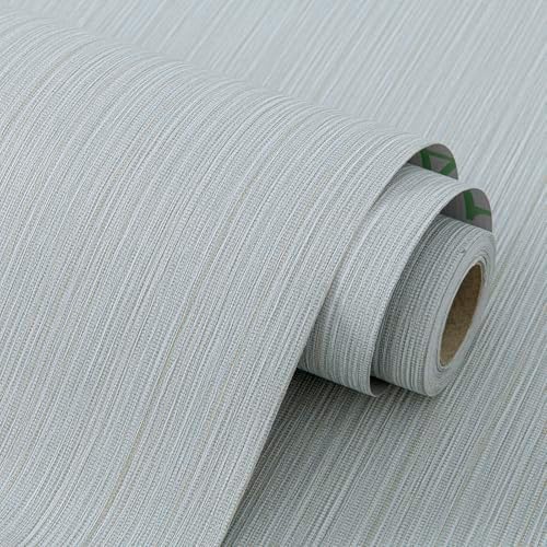 Blue Grasscloth Peel and Stick Wallpaper Linen 24"x394" by HyunHome