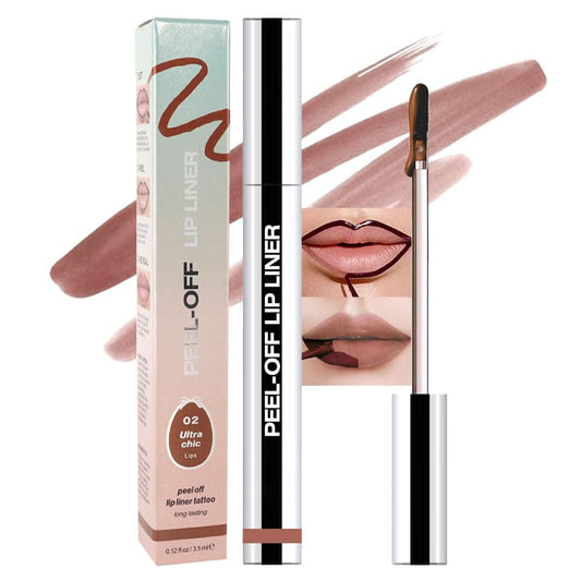Matte Lip Stain Peel Off Lip Liner, Brown Peel Off Lip Stain Tattoo,Long Lasting & Waterproof Peel Off Lip Gloss Lip Liner,Transfer-Proof All Skin Types.0.12 fl oz #02