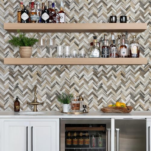 STICKGOO Herringbone Peel and Stick Backsplash, 10 Sheets PVC Kitchen Backsplash - Image 3