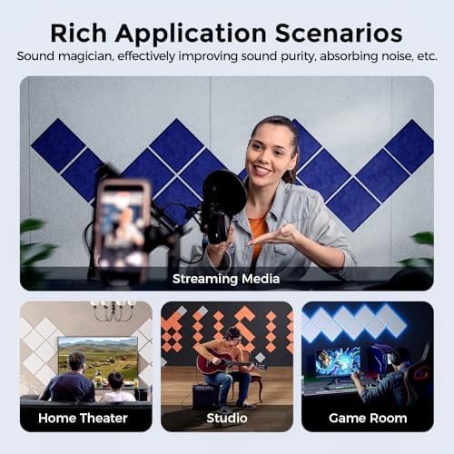 12 Pack Self-Adhesive Acoustic Panels, 2nd Generation Sound Absorbing Panel - Image 6
