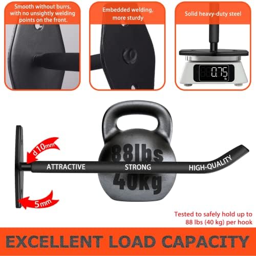 8 Pack 10-Inch Heavy Duty Garage Hooks, Tire Wall Mount - Image 3