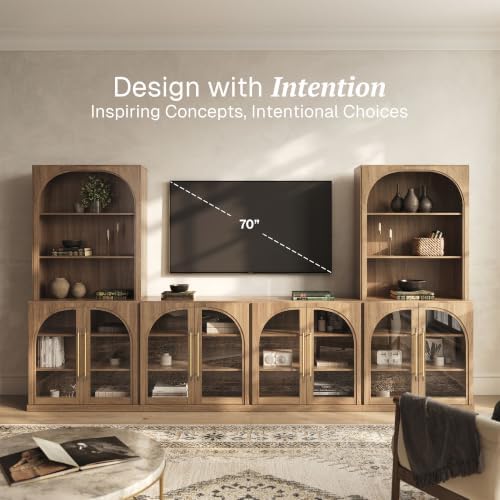 BELLEZE Jagger 130" Wall Unit 5-Piece Modular TV Stand - Image 3
