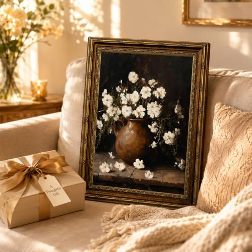 Vintage White Flower Canvas Wall Art - Image 6