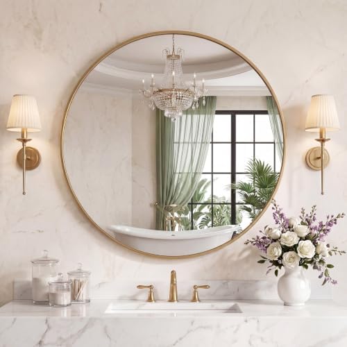 Sweetcrispy 36 Inch Round Wall Mirror, Bathroom Mirrors by Sweetcrispy
