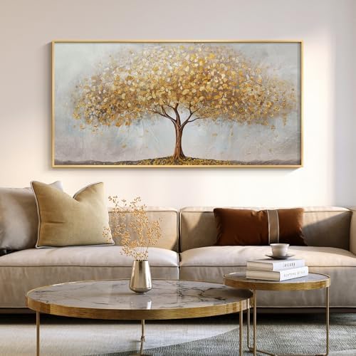 Large Framed Modern Gold Tree of Life Wall Art by Cuspin