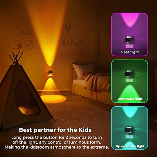 L LOHAS LED Night Light Projector, Color Changing Plug in Night Light RGB - Image 5