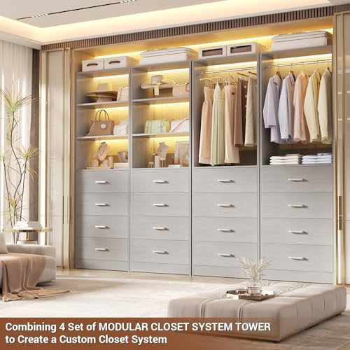 Aheaplus Closet Drawers System, 21.3" Wood Closet Organizer - Image 5