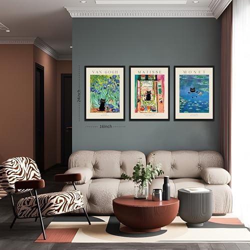 Wood Framed Monet Wall Art Set of 3 - Image 3