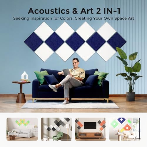 12 Pack Self-Adhesive Acoustic Panels, 2nd Generation Sound Absorbing Panel - Image 5