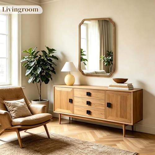 HOMECOOKIN Wood Bathroom Mirror - Image 2