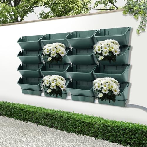 Vertical Wall Planter with 16 Pots, Hanging Garden Plant Flowerpot Holder - Image 5