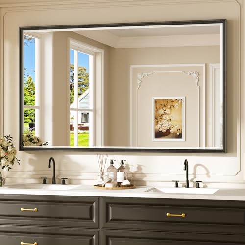 Keonjinn 60" x 36" Oversized Black Bathroom Mirrors by Keonjinn