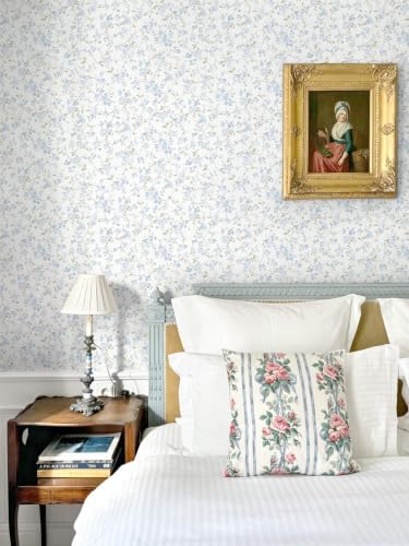 Peel and Stick Wallpaper for Nursery Blue Cherry Blossom Waterproof - Image 2