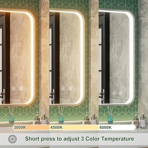 40"x30" Silver LED Bathroom Mirror - Image 2