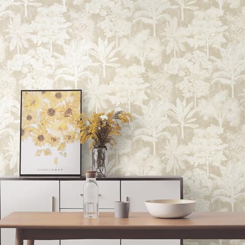 Toduso Vintage Wallpaper Peel and Stick Removable Contact Paper Beige Wall by Toduso
