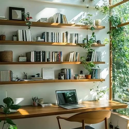 ROGMARS 36 Inches Long Walnut Floating Shelves by 100RealSolidWood