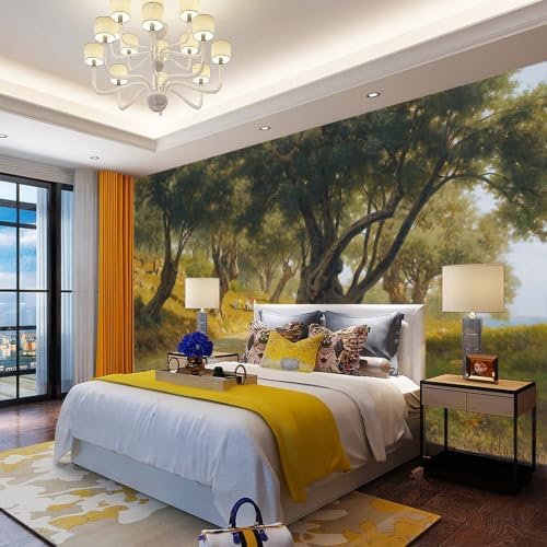 The Classical Realistic Style self-Adhesive Mural of Olive Orchard Scenery is - Image 6