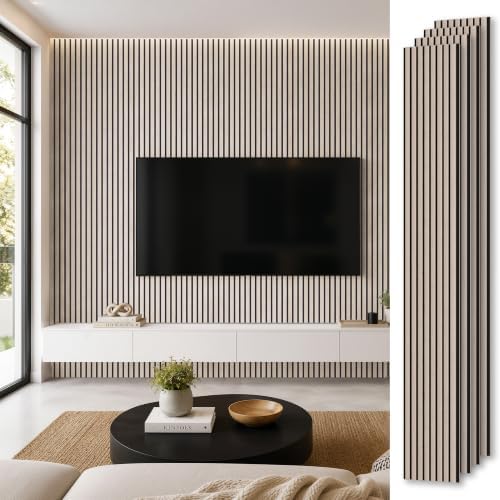 Acoustic Wood Slat Wall Panels, 106”H x 12.6”W by Unknown