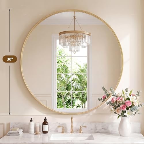 Bathroom Round Mirrors for Over Sink, 30 Inch Wall Circle Mirror - Image 2