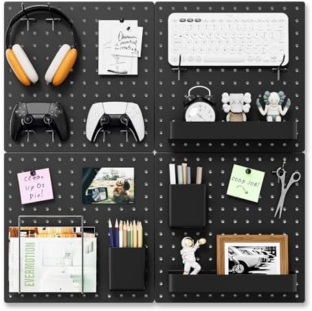 FZK Modular Plastic Pegboard Wall Organizer Kit, 4 Panels by FZK
