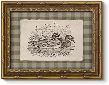 InSimSea Vintage Mallard Duck Wall Art, Animal Sketch Canvas Print, 8x10 In by InSimSeaArt