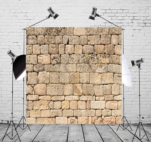 BELECO 10x10ft Fabric Vintage Brick Stone Wall Backdrop - Image 2