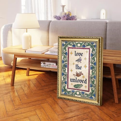 Gold Framed Gothic Love Wall Art, “Love the Unloved” Animal Print - Image 2