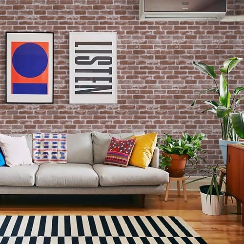 Timeet Red Brick Wallpaper Peel and Stick Wall Paper Self Adhesive Removable - Image 2