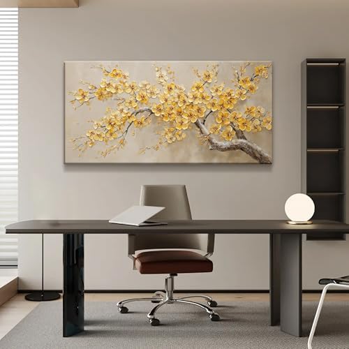 Modern Tree Of Life Wall Art Prints 24"x48" Yellow Wall Art - Image 5