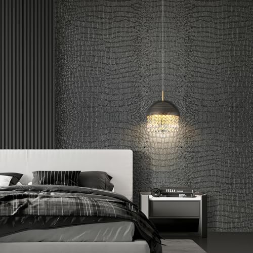 Simon&Siff 36"x120" Wide Black Crocodile Embossed Textured Contact Paper Peel - Image 2