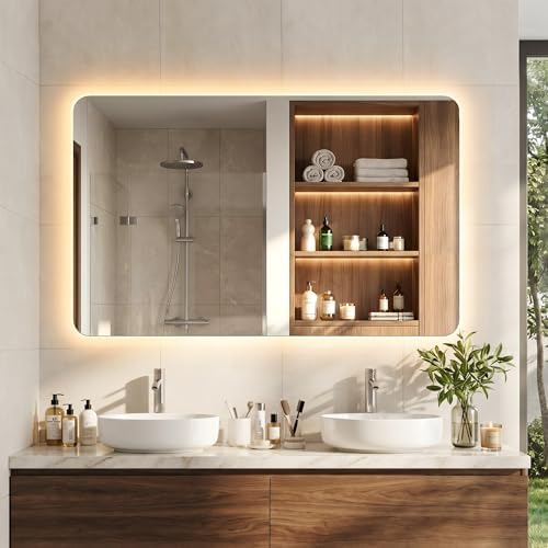 30"x48" Frameless LED Backlit Bathroom Mirror Dimmable - Image 4