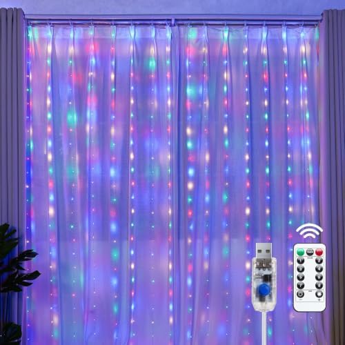 Brightown 300 LED Fairy Curtain Lights, 9.8ft x 9.8ft Curtain String Lights by Brightown