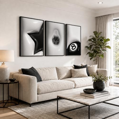 3Pcs Lucky 8 Ball Wall Art, 12x16 Inch - Image 7