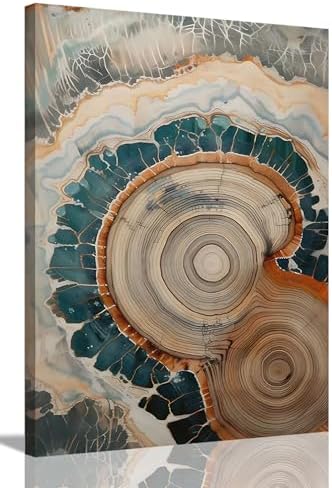 Tree Ring Wall Art Framed, Modern Nature Decor by IBHJSARTWallArt