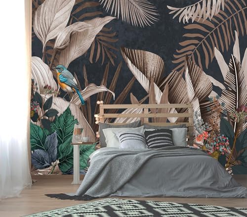 XMPMBM-Tropical Rainforest Plant Banana Leaf Fabric Wallpaper Botanical Leaf by Moredurableandtear-resistantthantraditionalwallpaperwithexcellentadhesion